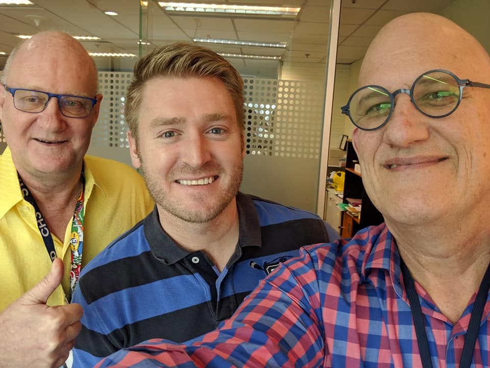 Andrew Biggs, Ajarn Adam Bradshaw and George Anderssen at Channel 3