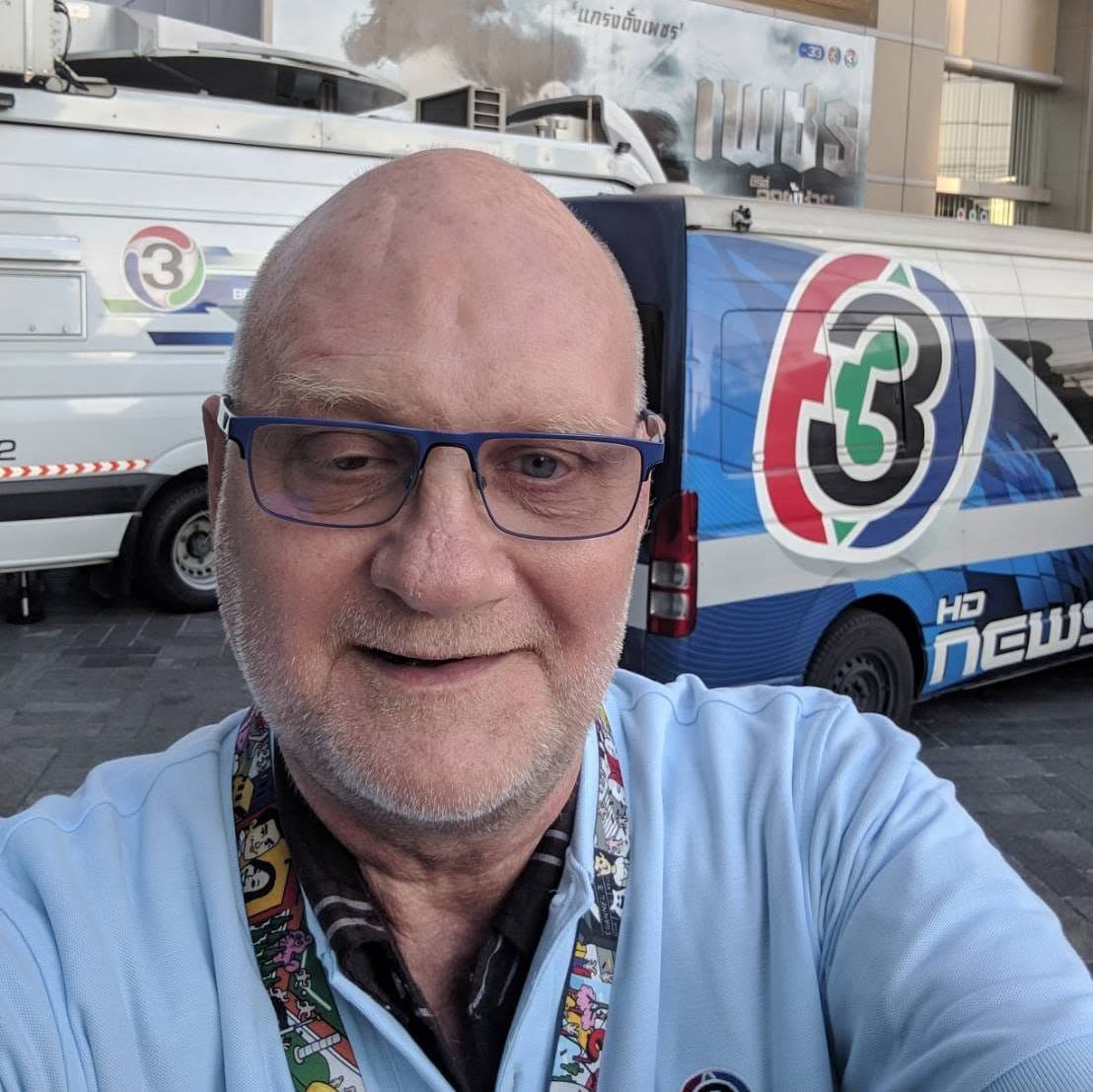 George Anderssen outside Maleenont Tower, home of the Channel 3 studios in Bangkok