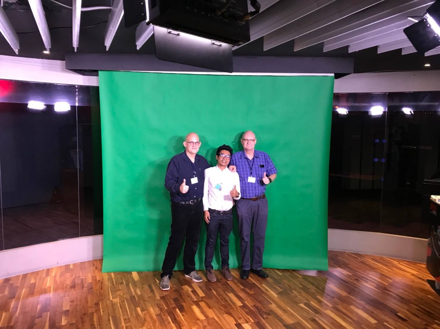 George Anderssen, Andrew Biggs and members of the video production team