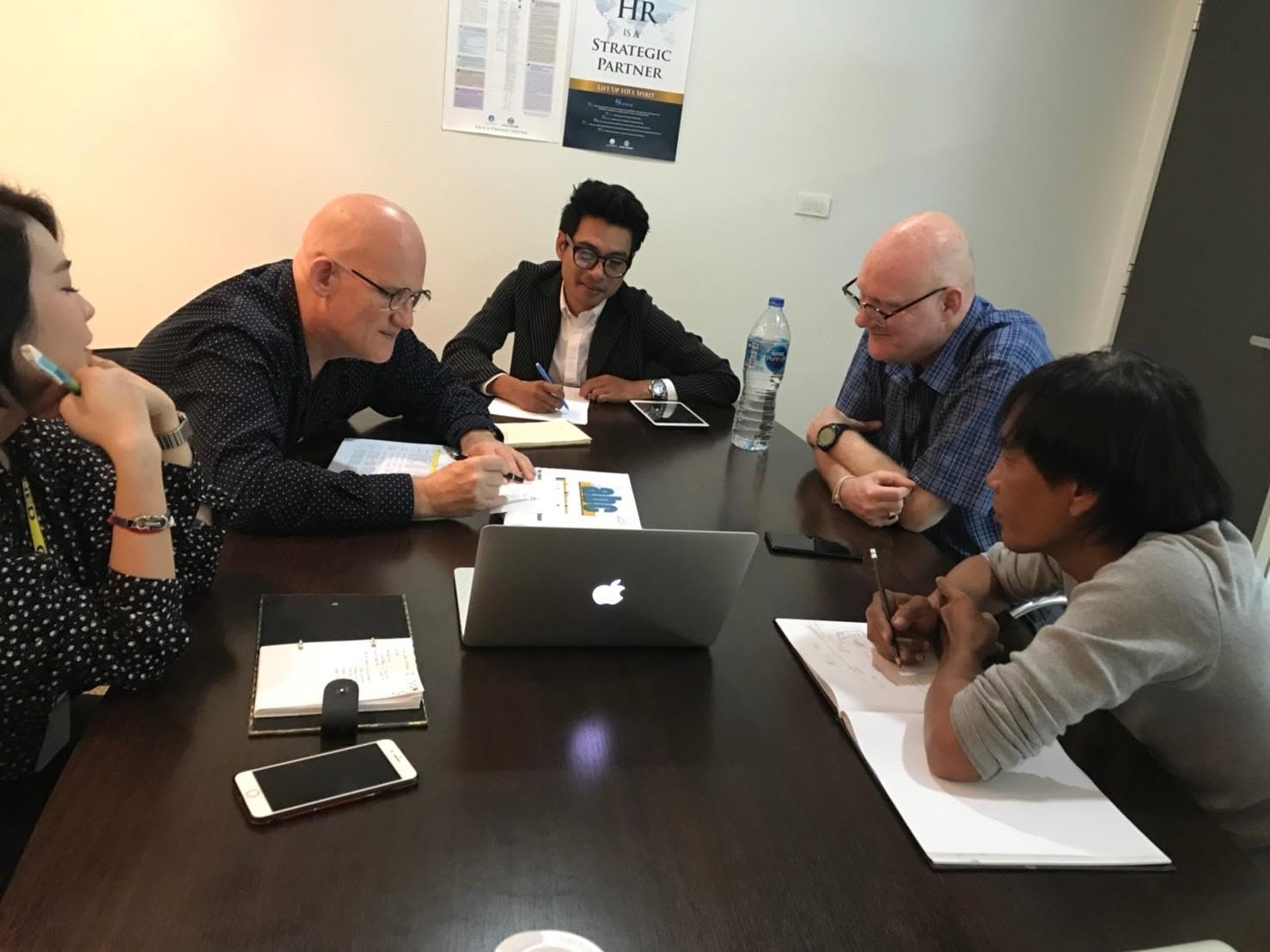 George Anderssen and colleagues at a BEC-Tero production meeting